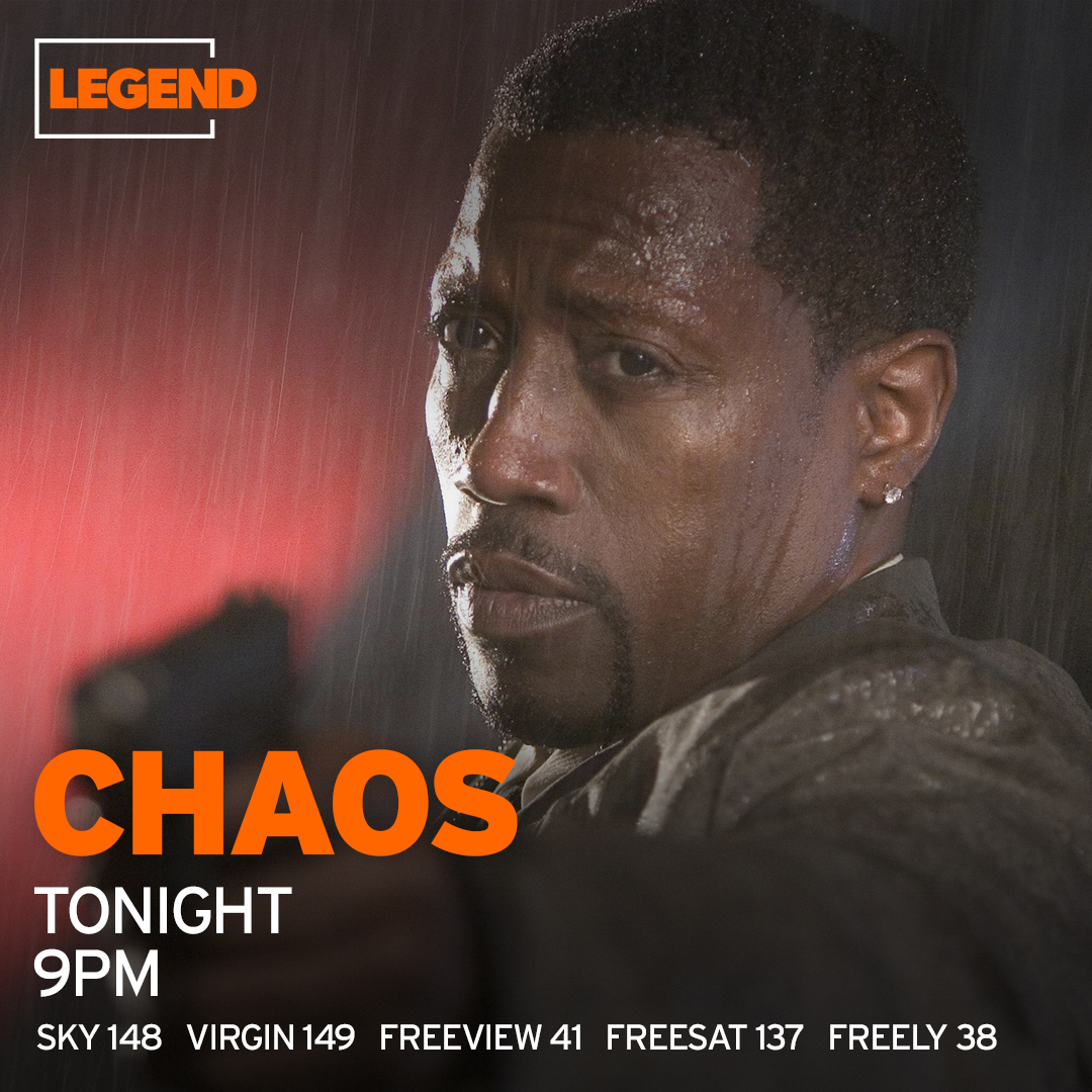 Legend__Channel's tweet image. A veteran cop and his inexperienced new partner take on the mysterious criminal masterminding a series of hi-tech heists at 9pm tonight, Wesley Snipes and Jason Statham star in Chaos.
@FreeviewTV 41, @freesat_tv 137, @skytv 148, @virginmedia 149, @Freely_tv 38.