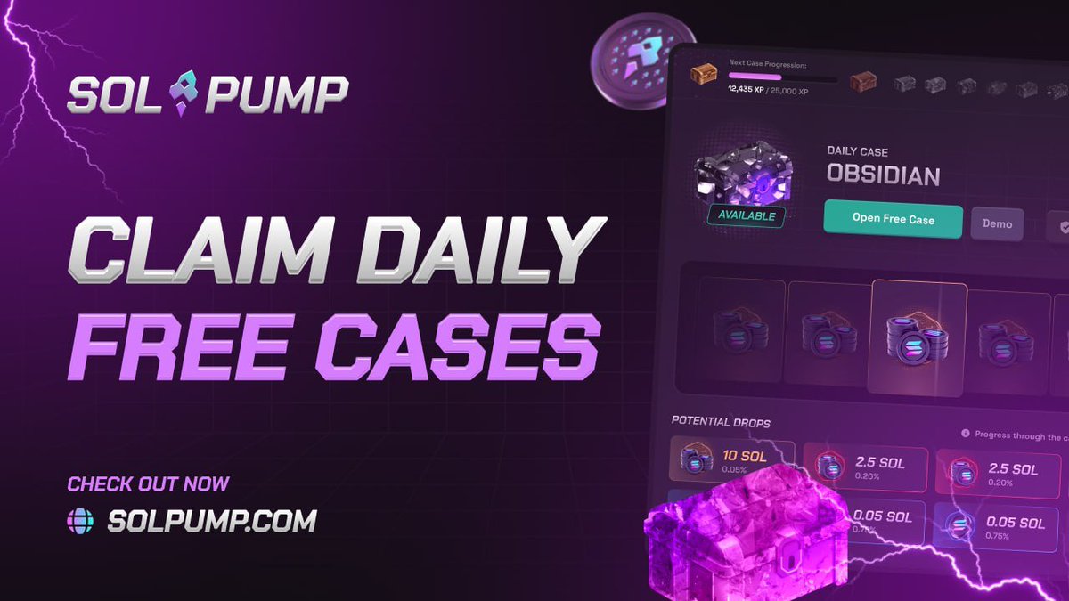 SpeedWgmi's tweet image. here we go.
@solpumpcom has free daily solana cases now?!
Im able to upgrade the rewards of my daily case for even more free solana.... This is actually unreal. try yours now —> solpump.com/a/SPEED