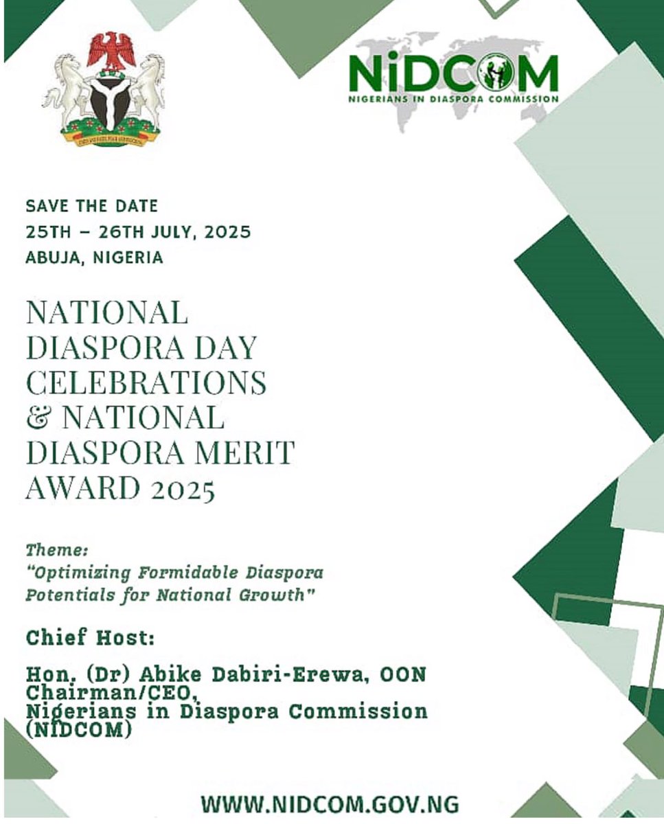 OlumideAdefehi2's tweet image. Global Connections, Local Impact:
#NDD2025 welcomes 25 African American leaders and global participants, both in-person and online. This growing interest reflects Nigeria’s renewed engagement with its diaspora.
Join the conversation shaping our shared future.
Hon. @abikedabiri