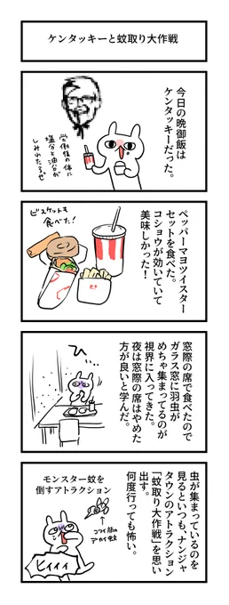 1009日目。
ケンタッキーと蚊取り大作戦
#グレうさぎ日記チャレンジ 