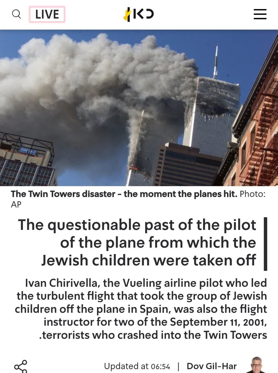 "The airline Vueling announced today (Friday) the identity of the pilot who flew the group of Jewish children who were removed from a plane in Spain – a man who also served as the flight instructor for two of the 9/11 hijackers who crashed into the Twin Towers.

According to the
