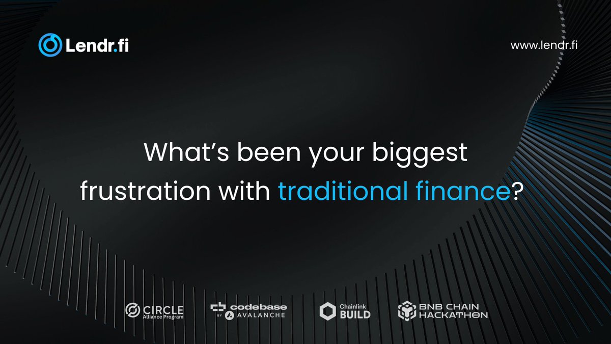 lendrfi's tweet image. Most people still don’t have access to quality investments.
We built Lendr to change that without banks, borders, or bias.
What’s been your biggest frustration with traditional finance?