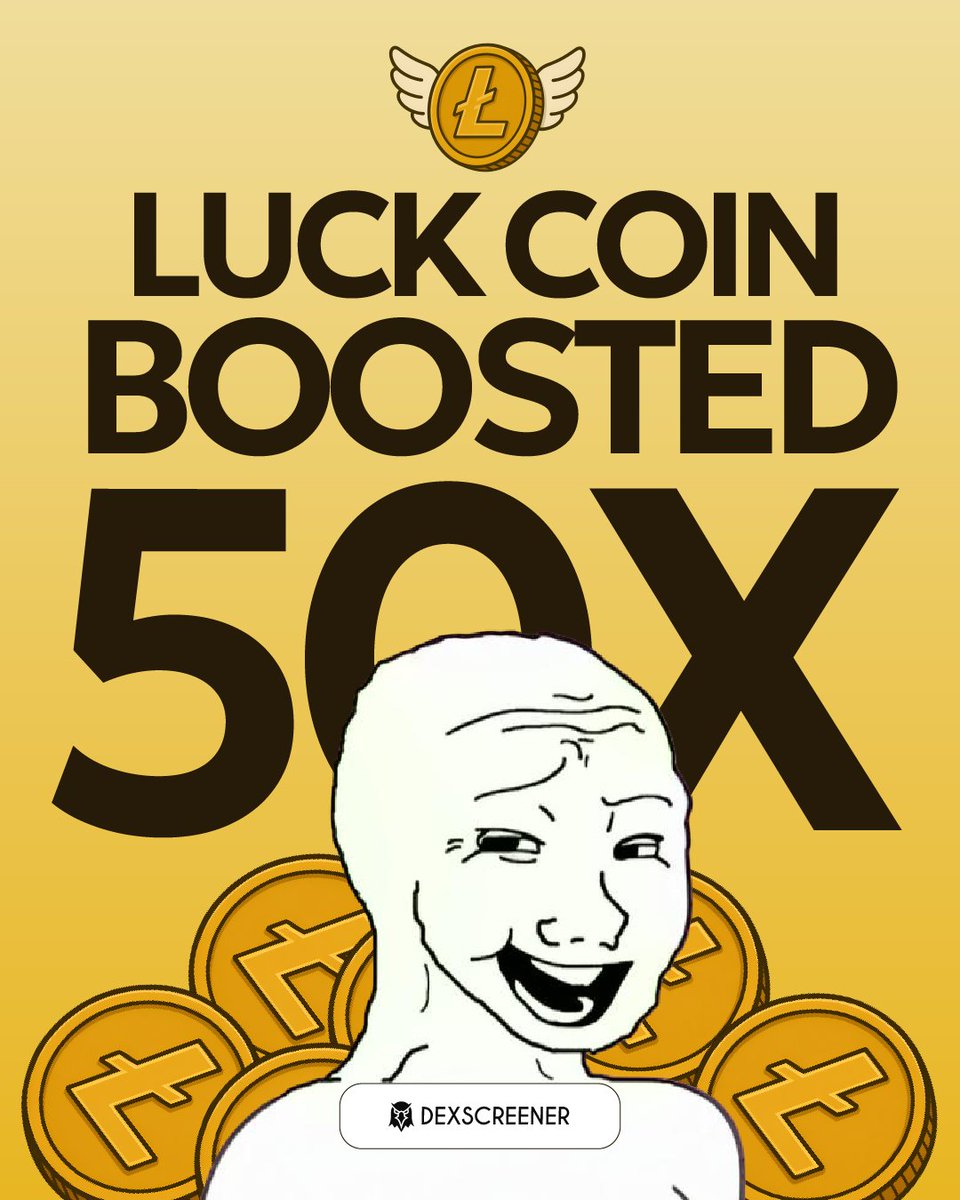 luckcoin_sol's tweet photo. ⚡ Boosted 50x LUCKCOIN on DEX Screener!
https://t.co/6vP3g1kX3B
#luck #coin #meme #luckcoin #sol #memecoin #dexscreener #crypto #trending https://t.co/wAvsh5NBAn