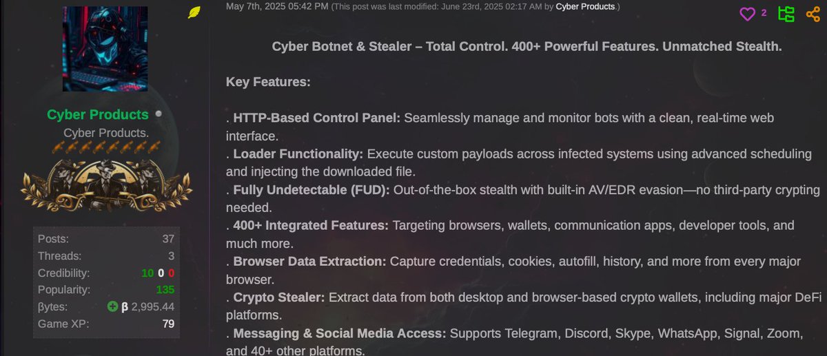 virusbtn's tweet image. eSentire's Threat Response Unit (TRU) look into Cyber Stealer, a newly developing multi-purpose malware that combines information stealing capabilities with botnet functionality to create a versatile attack platform. esentire.com/blog/cyber-ste…
