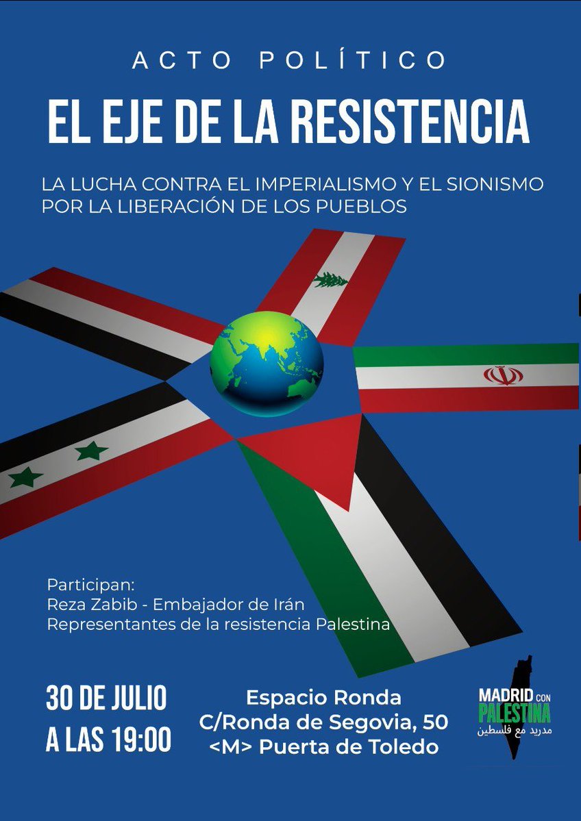 🔥Gaza se encuentra en el centro de la  lucha antiimperialista
¿Cómo se articula la resistencia frente a los  planes coloniales de EEUU e Israel?

 Analizaremos el papel de Irán y del conjunto de resistencia en la lucha por la liberación de los pueblo en la región