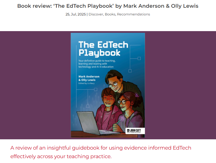 Kat Cauchiππππ¦π°π» (@k_cauchi) on Twitter photo 'The EdTech Playbook' by <a href="/ICTEvangelist/">Mark Anderson</a> & <a href="/OLewis_coaching/">Olly Lewis</a> (edited by <a href="/TechHeaddd/">TechHeaddd | Tech writer</a>) is an insightful guidebook for using evidence informed #EdTech effectively across your teaching practice. Read my #BookReview in #RISEEduMag: buff.ly/qRL7uBG <a href="/NetSupportGroup/">NetSupport</a> 'The EdTech Playbook' by <a href="/ICTEvangelist/">Mark Anderson</a> & <a href="/OLewis_coaching/">Olly Lewis</a> (edited by <a href="/TechHeaddd/">TechHeaddd | Tech writer</a>) is an insightful guidebook for using evidence informed #EdTech effectively across your teaching practice. Read my #BookReview in #RISEEduMag: buff.ly/qRL7uBG <a href="/NetSupportGroup/">NetSupport</a>