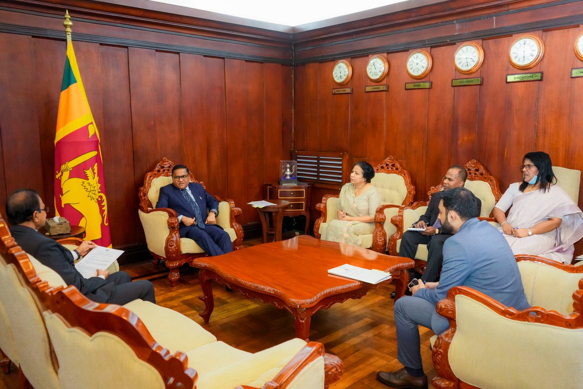 Pleased to receive High Commissioner of the Republic of Fiji to Sri Lanka, Jagnnath Sami at the Ministry of Foreign Affairs, Foreign Employment and Tourism, yesterday(24). We renewed our commitment towards furthering the bilateral relationship in several areas of mutual interest