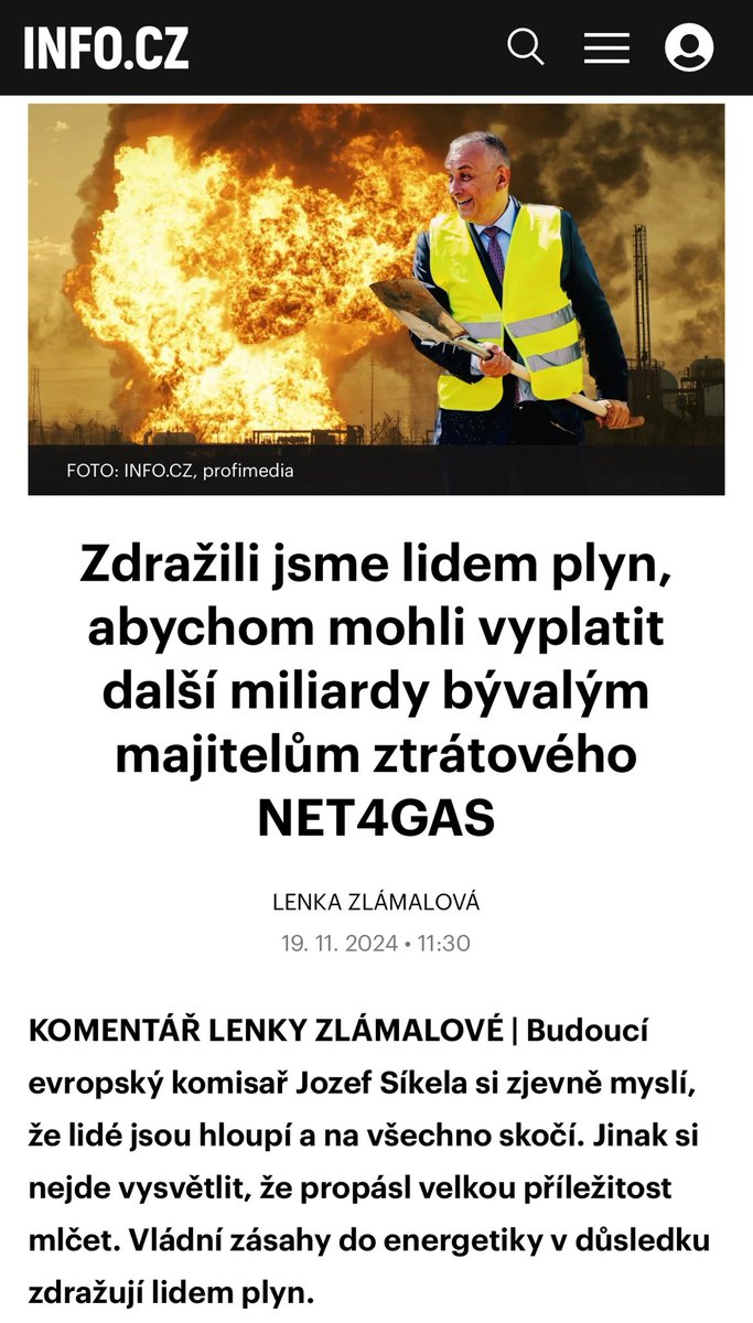 ondkout's tweet image. Hospodářky: “Síkelův riskantní plán začíná vycházet. Zestátněnými plynovody Net4Gas opět protéká plyn ve velkém.”
Tak to asi není takový “Pan průser” @JozefSikela 🤓