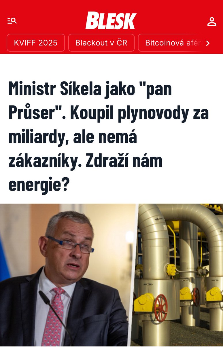 ondkout's tweet image. Hospodářky: “Síkelův riskantní plán začíná vycházet. Zestátněnými plynovody Net4Gas opět protéká plyn ve velkém.”
Tak to asi není takový “Pan průser” @JozefSikela 🤓