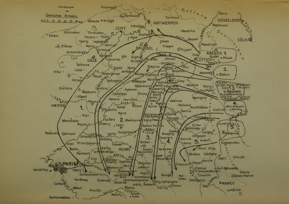 A nice bird's-eye view over Western Europe 1914 .....

( Source :" Erinnerungen an den Marnefeldzug 1914, mit einer einleitenden kritischen Studie " by F. Kircheisen , 1920 ).