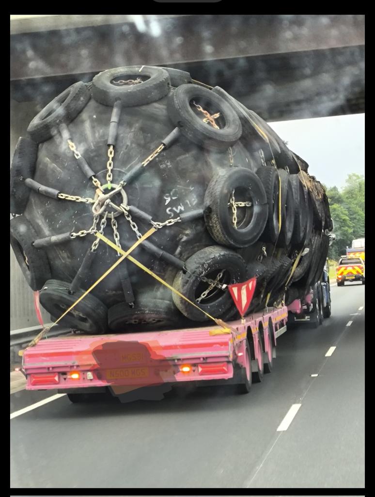 Convoy of these this morning on the A69 heading north, on trucks from Aberdeen. 
Any clue as to what they are?