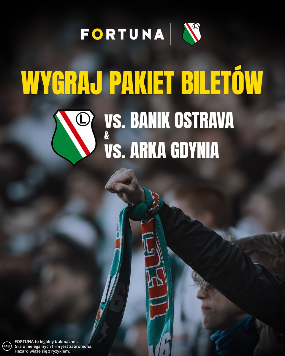 eFortunapl's tweet photo. KONKURS 🎁
🥇  2x bilet na mecze Legii z Banikiem
Ostrawa oraz Arką Gdynia 
Zadanie konkursowe:
✔️ Wytypuj posiadanie piłki Legii w meczu z Koroną
🔍 Obserwuj @efortunapl

▶️ Wygrywają 3 osoby
▶️ Odpowiedzi do 20:15
▶️ Wyniki do 29.07
▶️ Regulamin: https://t.co/jV3rVc2gUo https://t.co/hoEq1MZyrJ