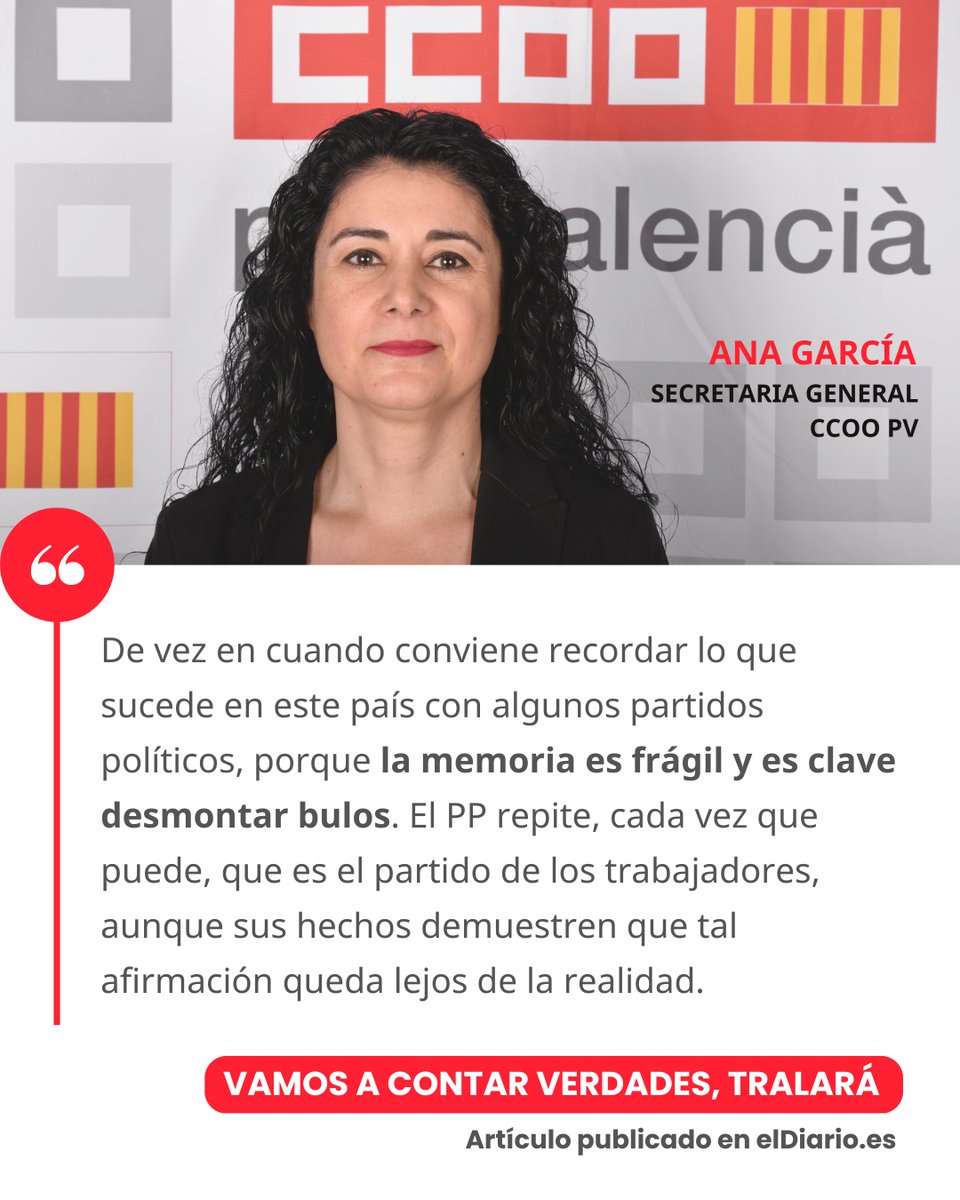 CCOO País Valencià (@ccoopv) on Twitter photo ✍🏽 <a href="/AnaGarciaCCOOPV/">Ana Garcia</a> en <a href="/eldiariocv/">elDiariocv.es</a>
'Vamos a contar verdades, tralará'.
📊No han votado a favor de ninguna subida del SMI. Se ve que la apuesta popular pasa por la contradicción que supone mantener la pobreza laboral y activar el consumo interno.
📰acortar.link/CnDYol ✍🏽 <a href="/AnaGarciaCCOOPV/">Ana Garcia</a> en <a href="/eldiariocv/">elDiariocv.es</a>
'Vamos a contar verdades, tralará'.
📊No han votado a favor de ninguna subida del SMI. Se ve que la apuesta popular pasa por la contradicción que supone mantener la pobreza laboral y activar el consumo interno.
📰acortar.link/CnDYol