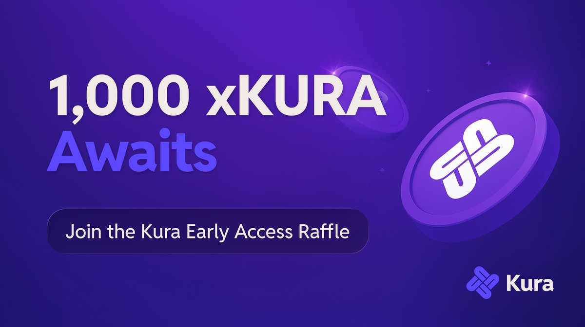 Kura Early Access Raffle is LIVE! 

We’re giving away 1,000 xKURA ahead of our <a href="/SeiNetwork/">Sei</a> launch  
- Reward: 100 xKURA each for 10 winners 
- Deadline: Aug 7
- How: Complete missions on <a href="/zealy_io/">Zealy</a>
👉 zealy.io/c/kura 

Don’t miss out your xKURA
Catch the next possible 100x