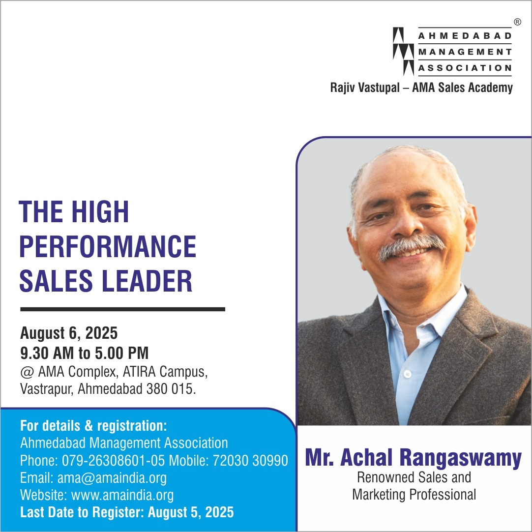 Achal Rangaswamy the Coach (@rangaisms4u) on Twitter photo Be a great Sales leader
Register here, NOW
amaindia.org/ama-events-pro…
<a href="/ama_ahmedabad/">Ahmedabad Management Association</a> Be a great Sales leader
Register here, NOW
amaindia.org/ama-events-pro…
<a href="/ama_ahmedabad/">Ahmedabad Management Association</a>