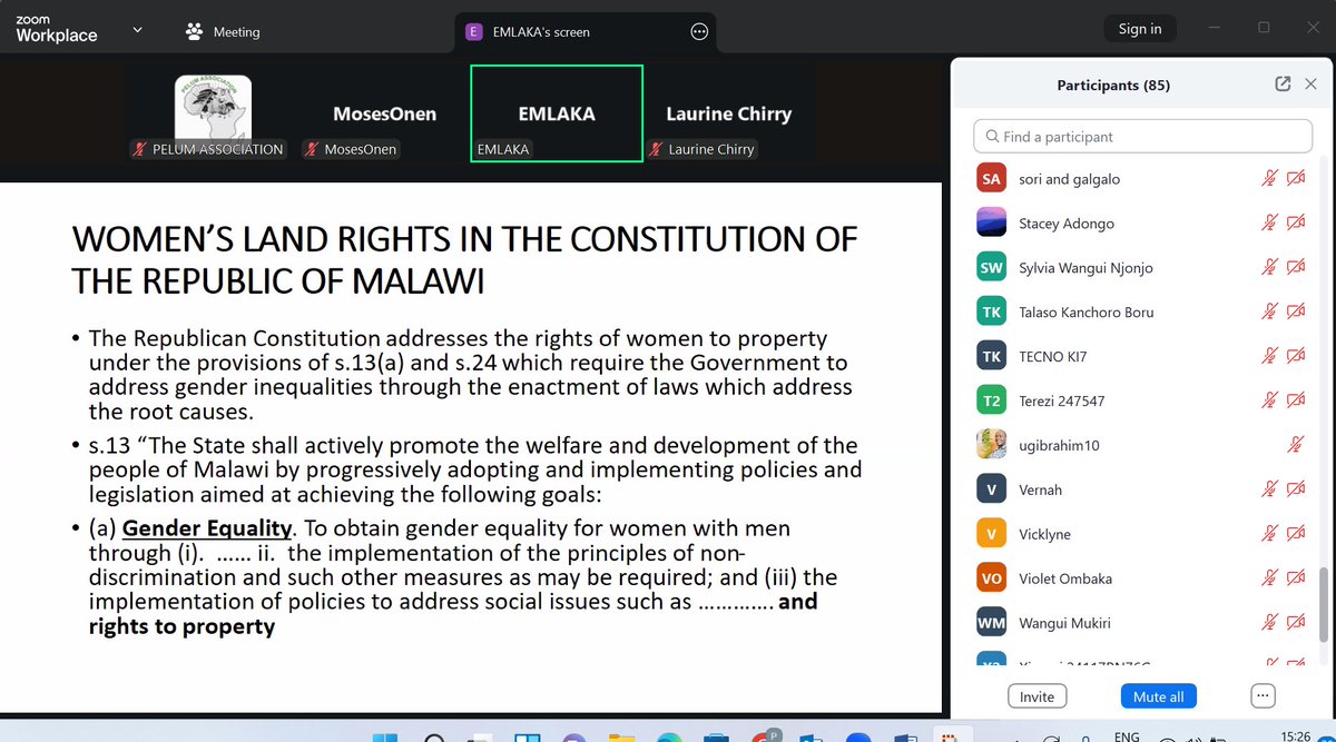 What a powerful and inspiring session! 💪🏽
Powerful voices from across Africa came together in PELUM Association’s webinar on women's land rights! 
We tackled barriers,shared grassroots solutions,&amp; celebrated resilience.The work continues.💪🏽
#LandRights # #WomenVoices #Agroecology