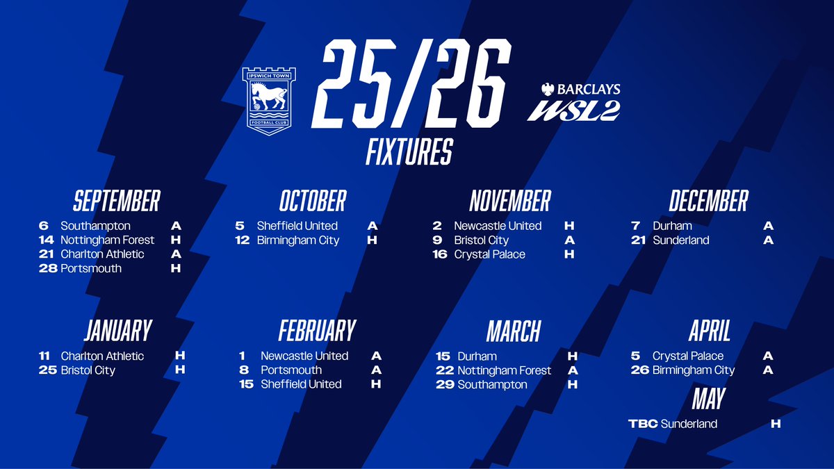 ITFCWomen's tweet image. The fixtures in full. 🙌