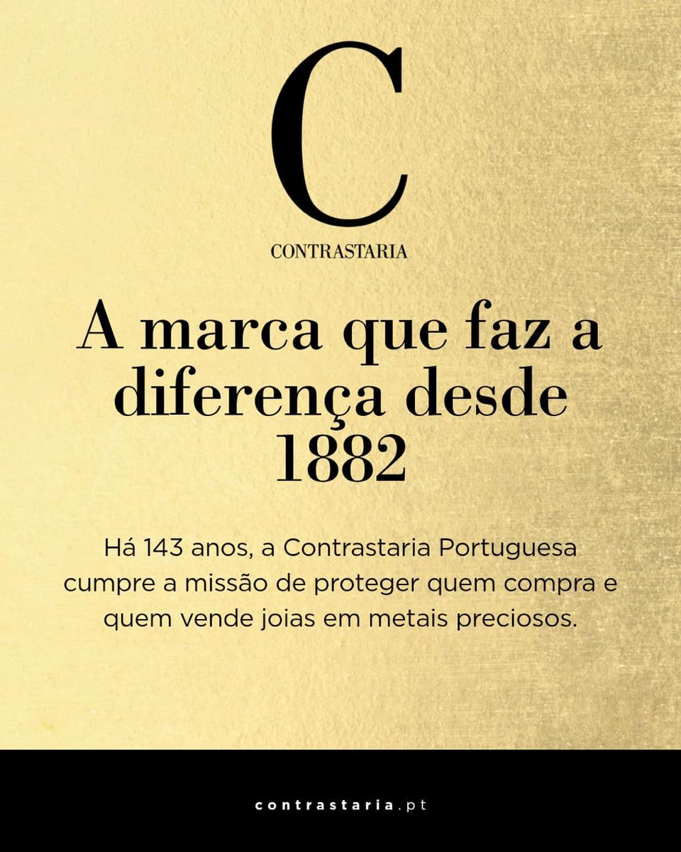 A marca que faz a diferença desde 1882

💎 O nosso compromisso continua:
 ✔️Atestar os metais preciosos
 ✔️Proteger o consumidor
 ✔️Evoluir com o setor, sem nunca perder as raízes

143 anos depois, a Marca de Contrastaria continua a ser sinónimo de confiança, rigor e futuro.