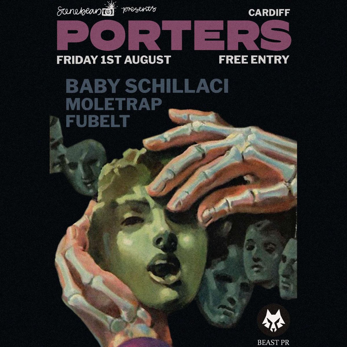BeastPRUK's tweet image. Beast PR & #SceneBean Presents An un-holy spectacle of the finest Welsh Noise-Rock, Post-Punk and Alternative Music on 1st of August @Porterscardiff featuring @baby_schillaci @fubeltcorp and #Moletrap Free Entry Doors at 8pm / Merch For Sale #LiveMusic