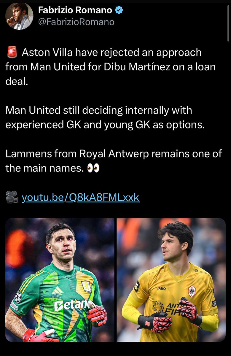 Told ya , Senne Lammens it is going to be . #ManchesterUnited #MUFC #mufc #pl #footballnews #transfernews #transferdaylive 
#GlazersOut