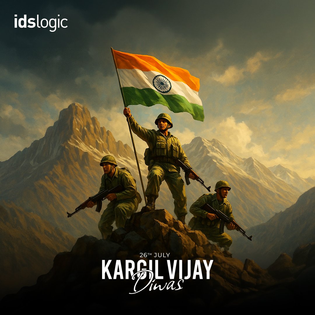 idslogic's tweet image. Honoring the bravery and sacrifice of our soldiers on Kargil Vijay Diwas. Their courage inspires us all.
#KargilVijayDiwas #RememberingOurHeroes #IDSLogic #SaluteToSoldiers #KargilWar #NeverForget