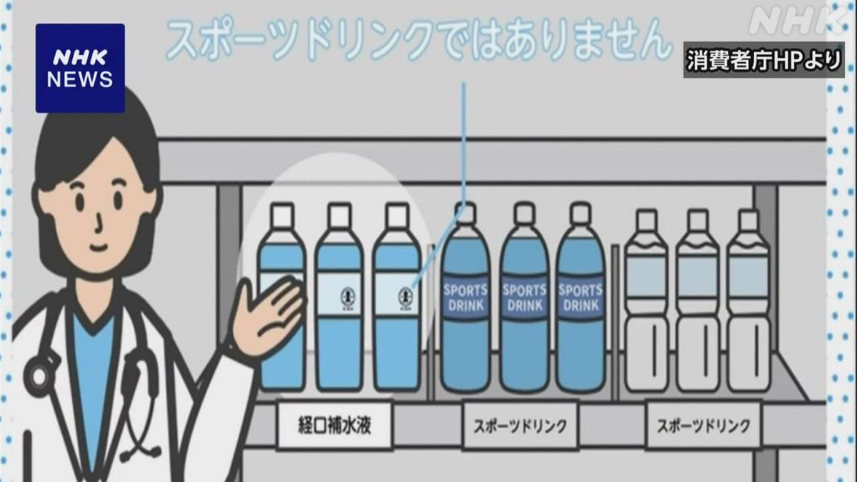 eyeslugger_01's tweet image. 経口補水液 “ふだんの水分補給で飲むものではない” 消費者庁
“経口補水液はスポーツドリンクと比べて、ナトリウムやカリウムがおよそ3倍から4倍多く含まれ…
脱水症状のない人が、運動したあとや、熱中症予防などで、ふだんの水分補給として飲むものではないという…”
⬇
www3.nhk.or.jp/news/html/2025…