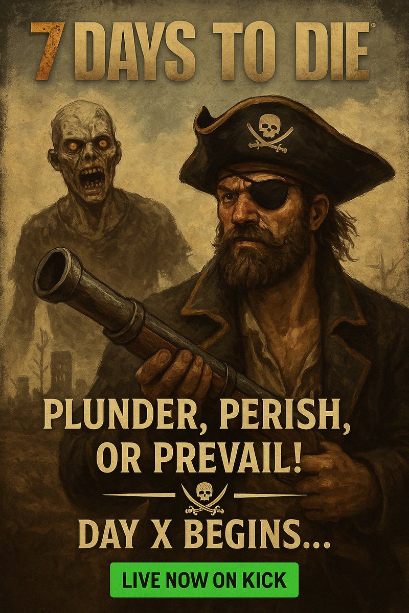 The dead walk, the loot calls, and this pirate's got a blunderbuss and bad intentions! 💀🏴‍☠️
Join me as I survive (barely), loot (aggressively), and scream (a lot) in 7 Days to Die!
 Live now on Kick: kick.com/ironclaw
#7DaysToDie #ZombieSurvival #KickStreamer #PirateGaming