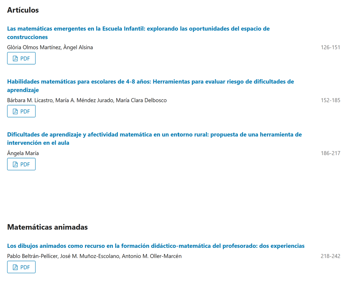 Matías Arce Sánchez 🍏 (@matias_arcesan) on Twitter photo ¡Nuevo número de EdMa 0-6: Educación Matemática en la Infancia!
Número muy especial y cargado de contenido:
1.ª parte del monográfico sobre Educación Matemática Infantil del grupo IEMI de <a href="/_SEIEM/">SEIEM</a>
3 artículos
Las Matemáticas Animadas de <a href="/dm_unizar/">DidácticaMatemáticas UZ</a>
Enlace: revistas.uva.es/index.php/edma… ¡Nuevo número de EdMa 0-6: Educación Matemática en la Infancia!
Número muy especial y cargado de contenido:
1.ª parte del monográfico sobre Educación Matemática Infantil del grupo IEMI de <a href="/_SEIEM/">SEIEM</a>
3 artículos
Las Matemáticas Animadas de <a href="/dm_unizar/">DidácticaMatemáticas UZ</a>
Enlace: revistas.uva.es/index.php/edma…
