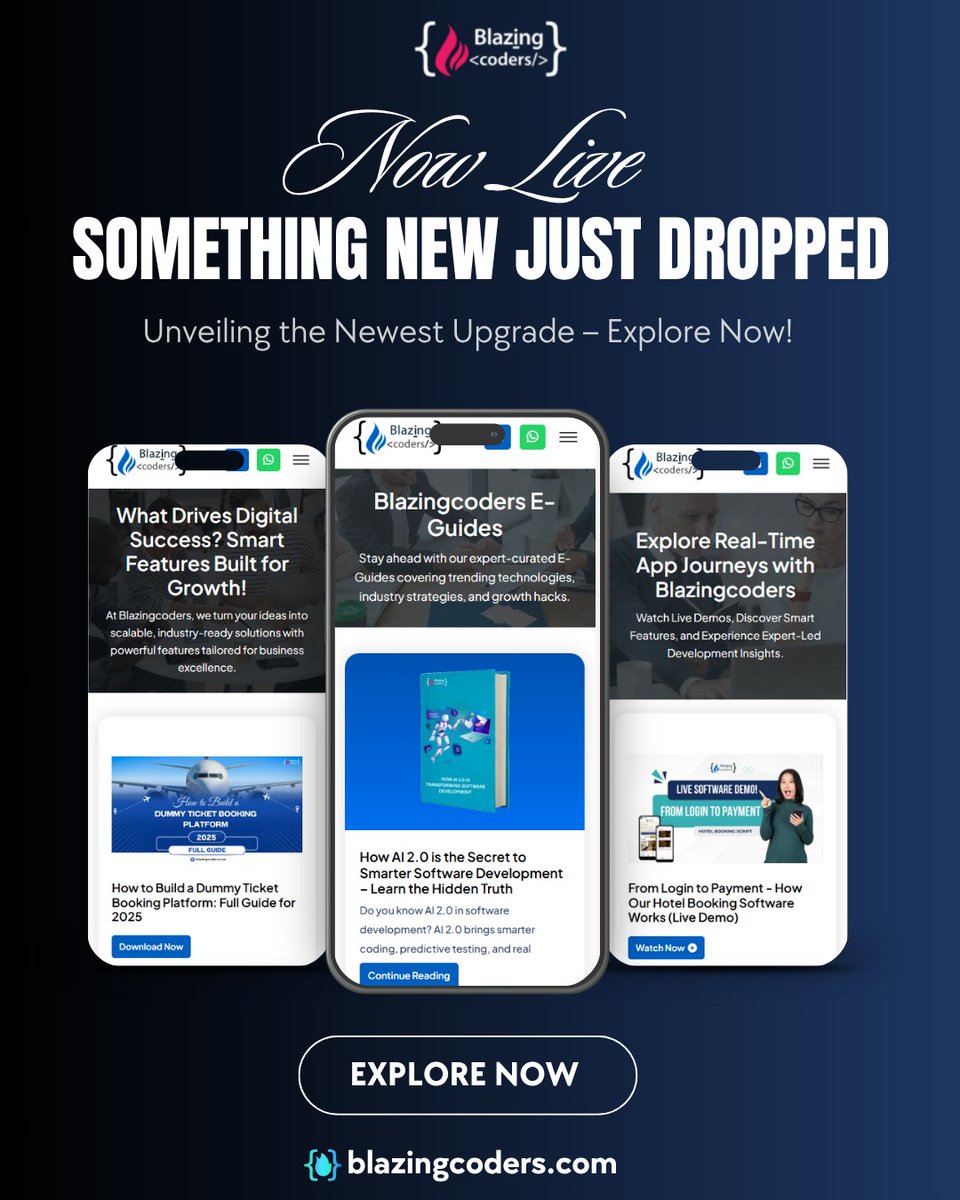 blazingcoders1's tweet image. Blazingcoders just got smarter! 

E-Guides - blazingcoders.com/e-guides.html
Feature Listing  blazingcoders.com/feature-listin…
Video Library blazingcoders.com/video.html

#Blazingcoders #softwaredevelopment #webdevelopmentcompany #mobileapp #digitalmarketing #NewFeature #TechUpdate #ProductLaunch