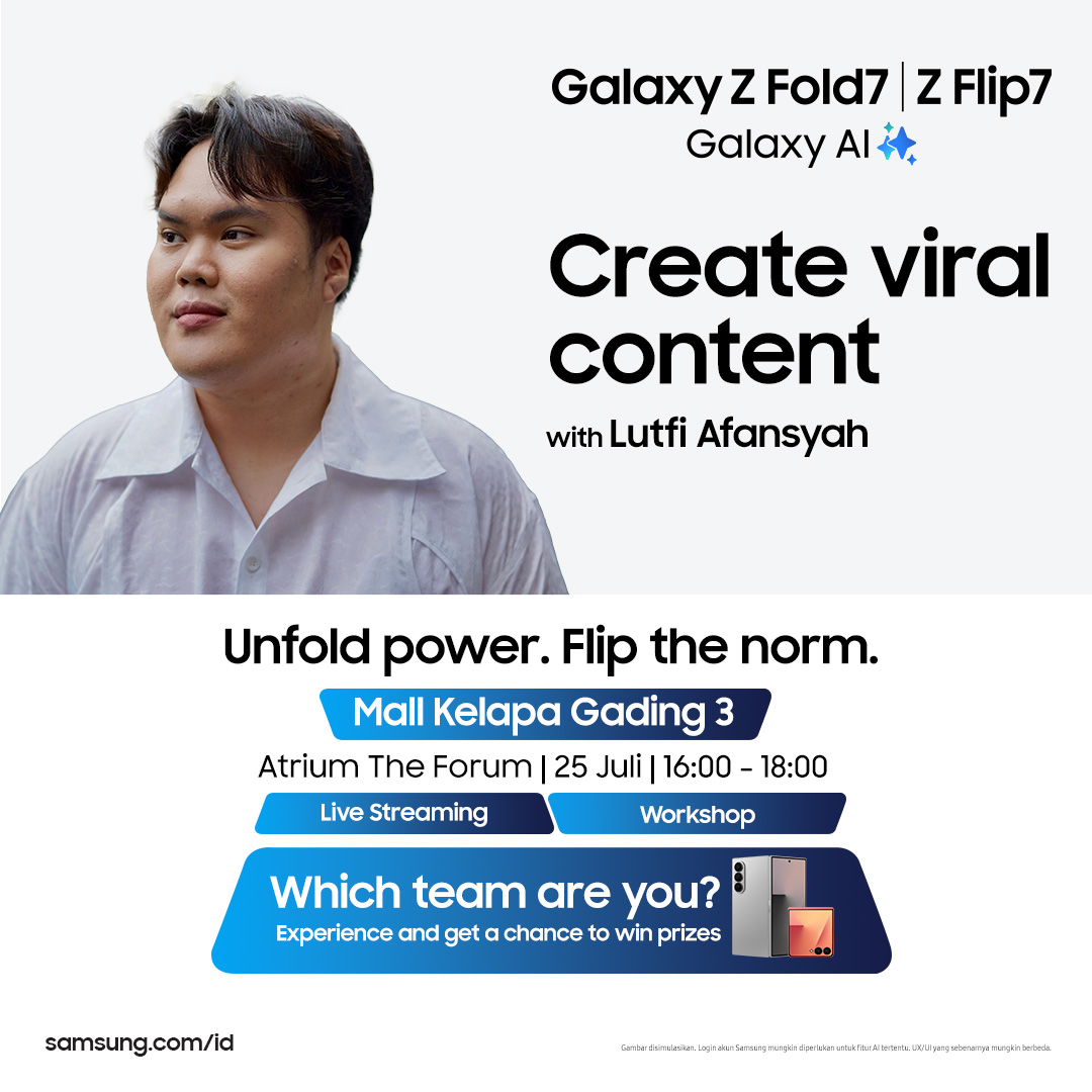 samsungID's tweet image. Reply ✋✊HUHU✊✋ untuk discuss bareng Lutfi!
Buat dirimu yang sering bottleneck saat ngonten, ini waktunya go the extra mile di #GalaxyStudioMKG sambil experience #GalaxyZFold7 #GalaxyZFlip7✨
Kind reminder untuk datang tanggal 25 Juli 2025. 😋🙏
#GalaxyAI…