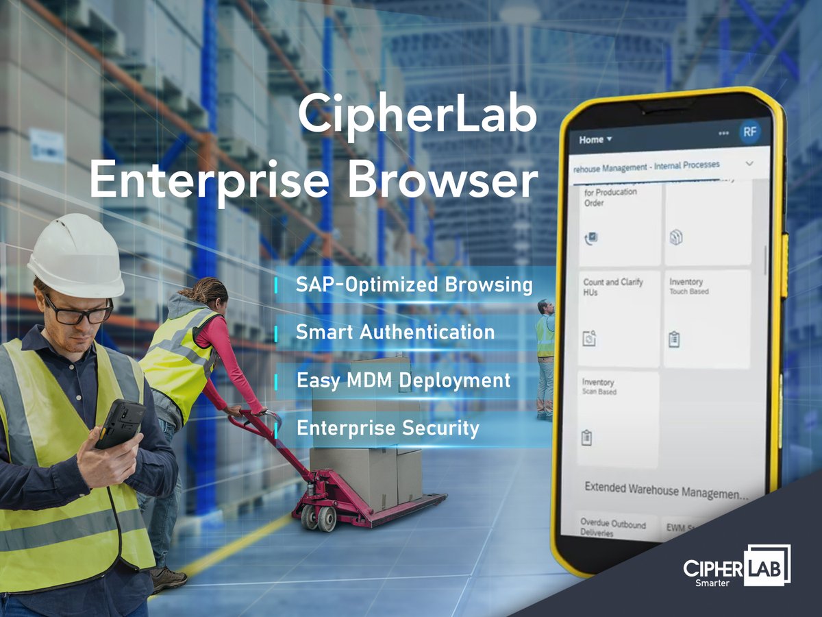 CipherLab's tweet image. 🚀 Streamline SAP on mobile with CipherLab Enterprise Browser
✔ NFC/QR login
✔ Instant barcode-to-SAP input
✔ Kiosk mode + MDM-ready
Built for SAP Fiori, ITSmobile &amp;amp; BTP.
👉 Free Trial Now! docs.google.com/forms/d/e/1FAI…