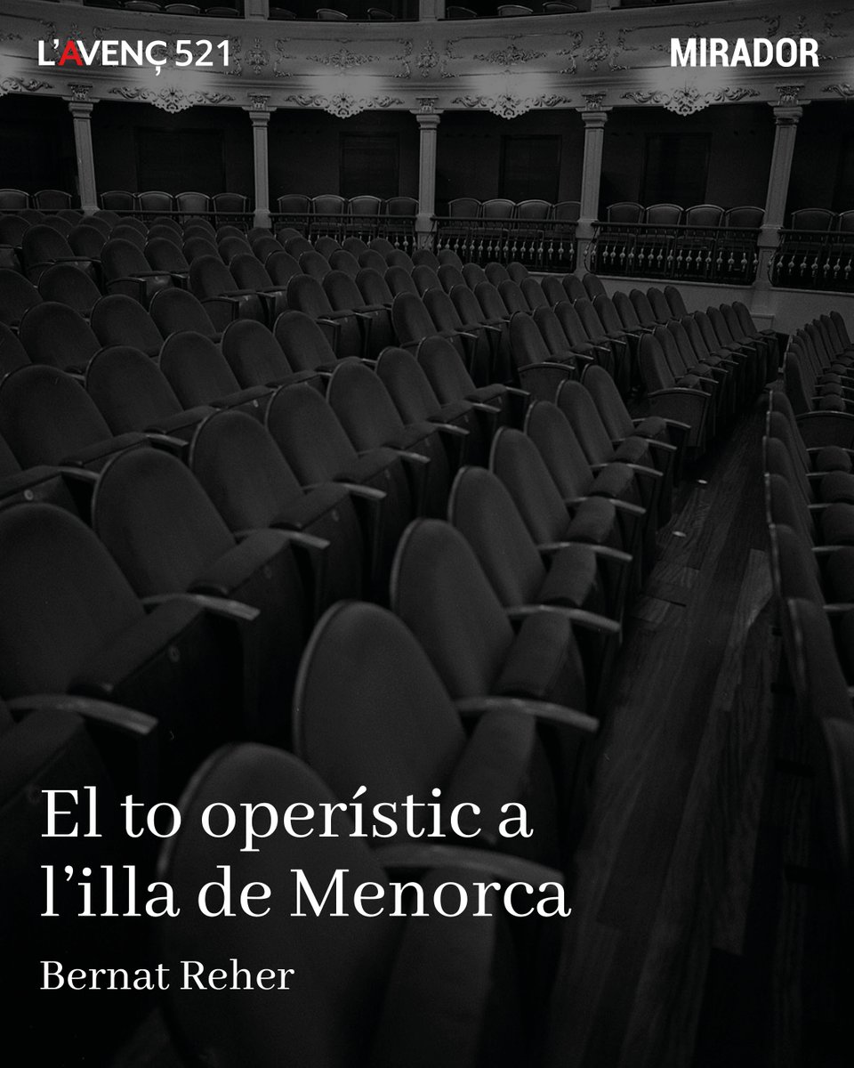 “La modernitat va capgirar l’espai on es feia la música, i més endavant com s’interpretava.”

<a href="/Bernat_Reher/">Bernat Reher</a> i el fotògraf Simone Bardi fan un recorregut per la veu operística a l’illa de Menorca.

Al 521 i aquí 👇

lavenc.cat/noticia/481/to…