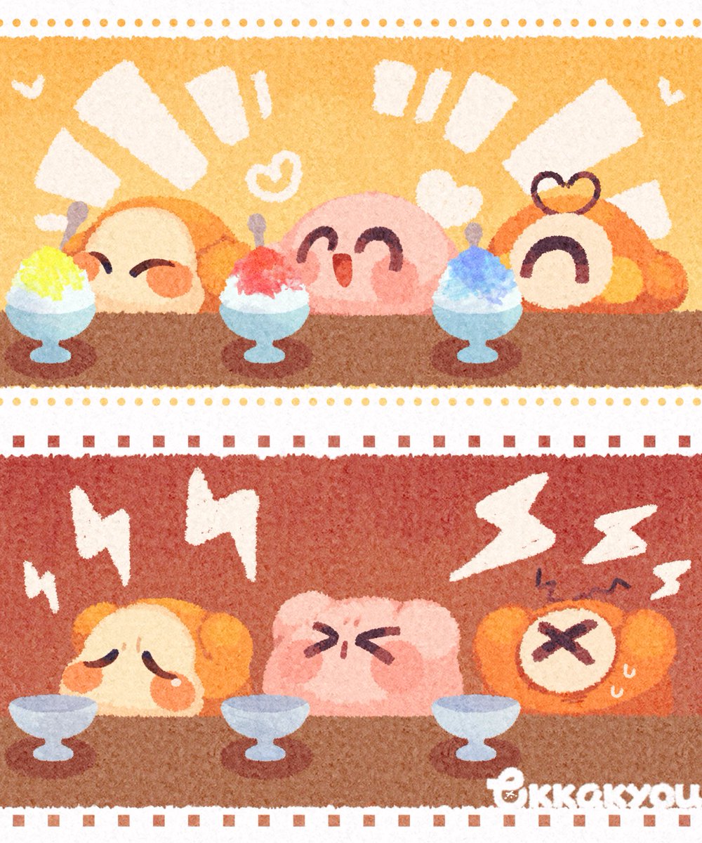 Tokkakyou's tweet image. キーンとなるカービィズ。