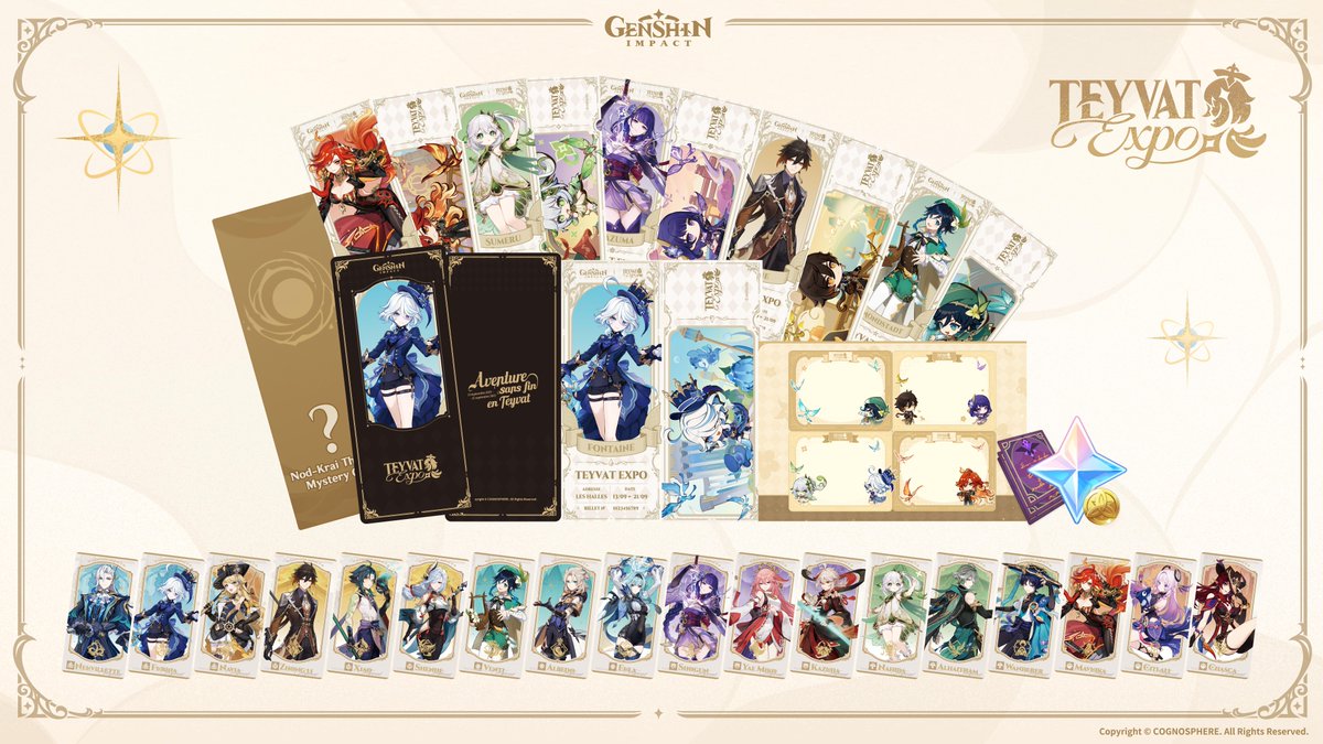 genshinimpactfr's tweet image. #GenshinImpact #TeyvatExpo #AventureSansFinEnTeyvat
Plus d'informations sur Teyvat Expo : des produits dérivés en édition limitée, des cadeaux exclusifs à découvrir sur place, mais aussi la série d'œuvres d'art du patrimoine culturel immatériel de Genshin Impact « Voyage d'art…