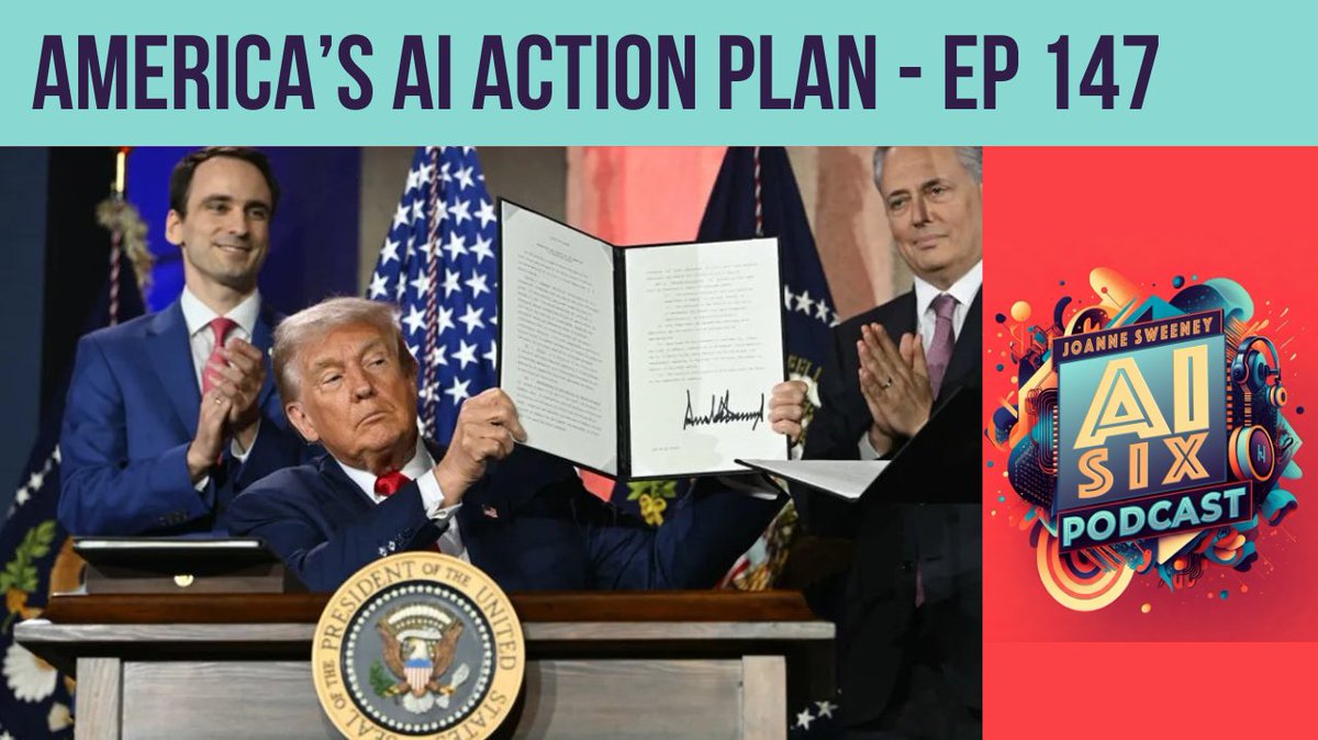Ep 147 is live 🎙️

Trump’s America’s AI Action Plan is bold, sweeping, and all about global AI dominance 🇺🇸🤖

I break it down in under 6 mins.
Listen on your favourite podcast platform or here: publicsectormarketingpros.com/americas-ai-ac…

#AISixPodcast #AI #Geopolitics #TechNews #AILeadership