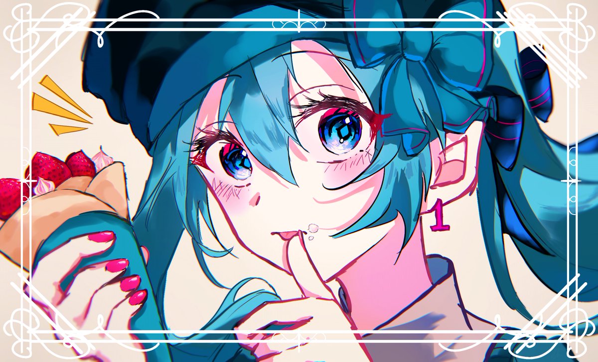 e__kake924's tweet image. はじめてのクレープ
#初音ミク　#初音ミクイラスト