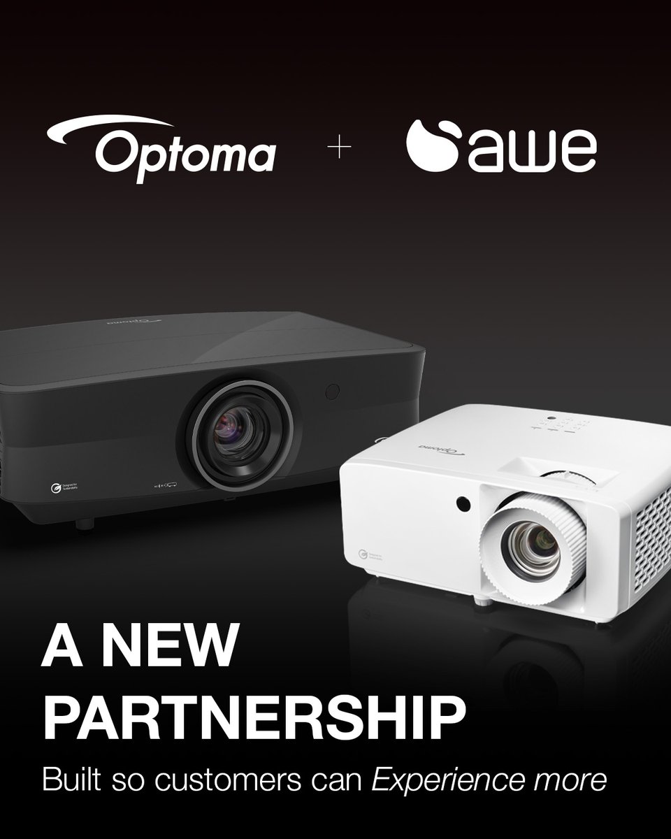 🚨 New partnership alert!
Optoma UK joins forces with <a href="/awe_europe/">AWE Europe Ltd</a>, a top UK AV distributor, to bring our 4K UHD and laser projectors to even more homes. Explore big-screen brilliance with the UHZ68LV, UHZ66 and more—find out more! bit.ly/4f0X55a
#Optoma #AWE #HomeCinema