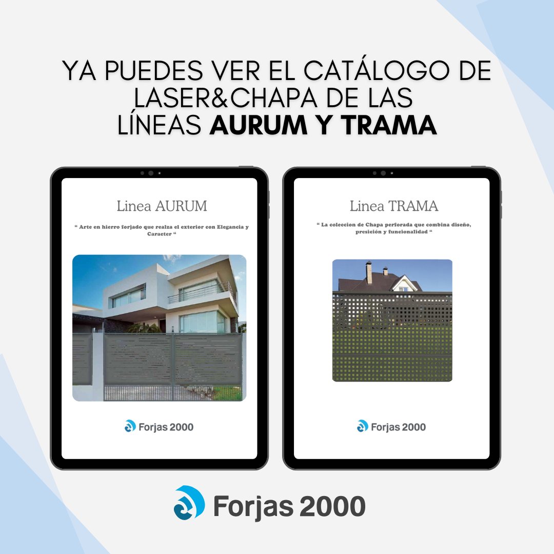 forjas2000's tweet image. ¡Nuevo catálogo LÁSER &amp;amp; CHAPA!
Dos líneas que combinan diseño y precisión:
✨ AURUM – Acero con corte láser
✨ TRAMA – Chapa perforada
Diseño metálico moderno para proyectos únicos.
📩 Solicita el catálogo hoy mismo.
heyzine.com/flip-book/77c0…
#Forjas2000 #CorteLáser #ChapaPerforada