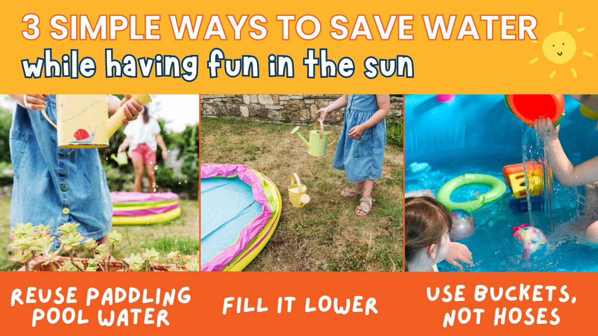 Here are some top tips to help you have fun in the sun without wasting water! 🌞💧 

Due to the dry weather we're experiencing this summer, it's important to try and save water where possible.

What are your family's favourite garden activities? Let us know! 👇