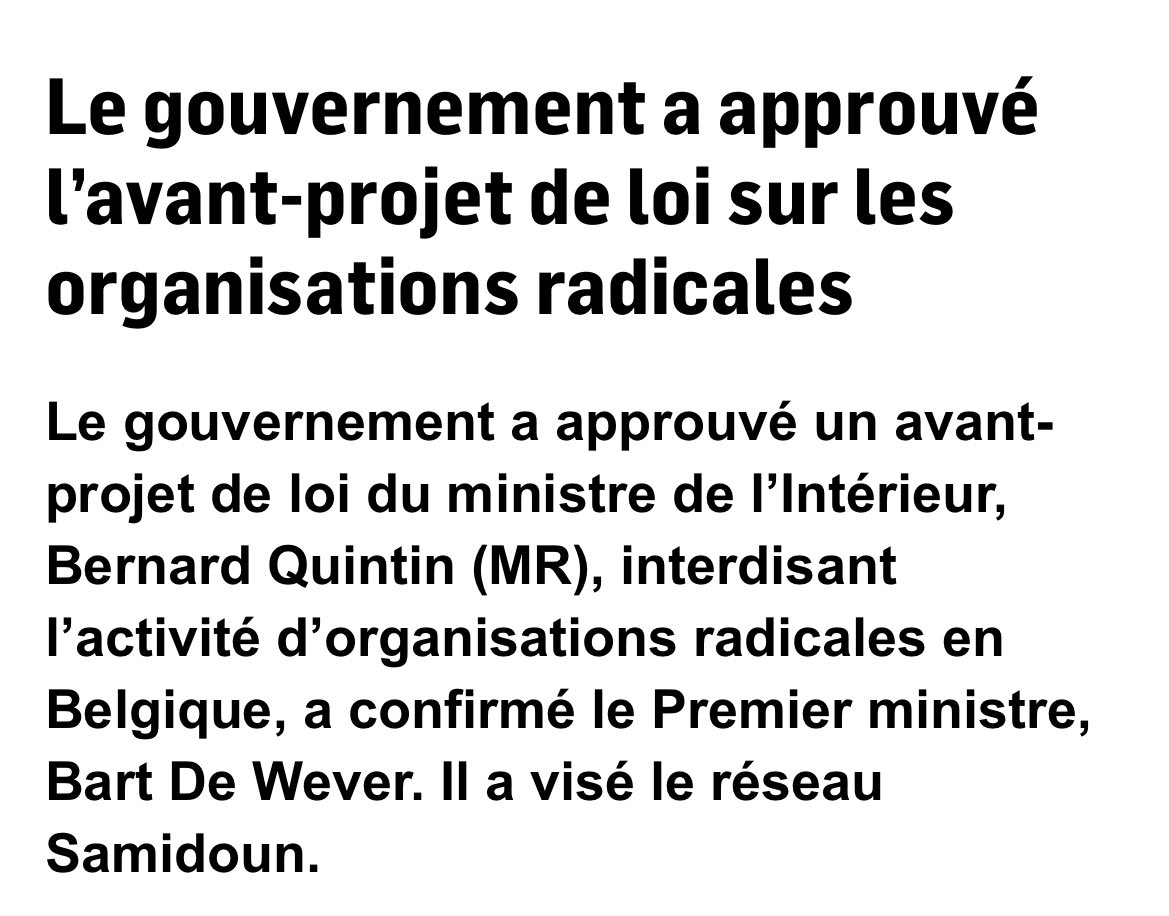 alxdm's tweet image. Ecolo doit être en PLS…
Les asbl ou organisations nuisibles vont disparaître. Fini les dîners de Khattabi, Maouane en Hicham chez les Frères Musulmans.