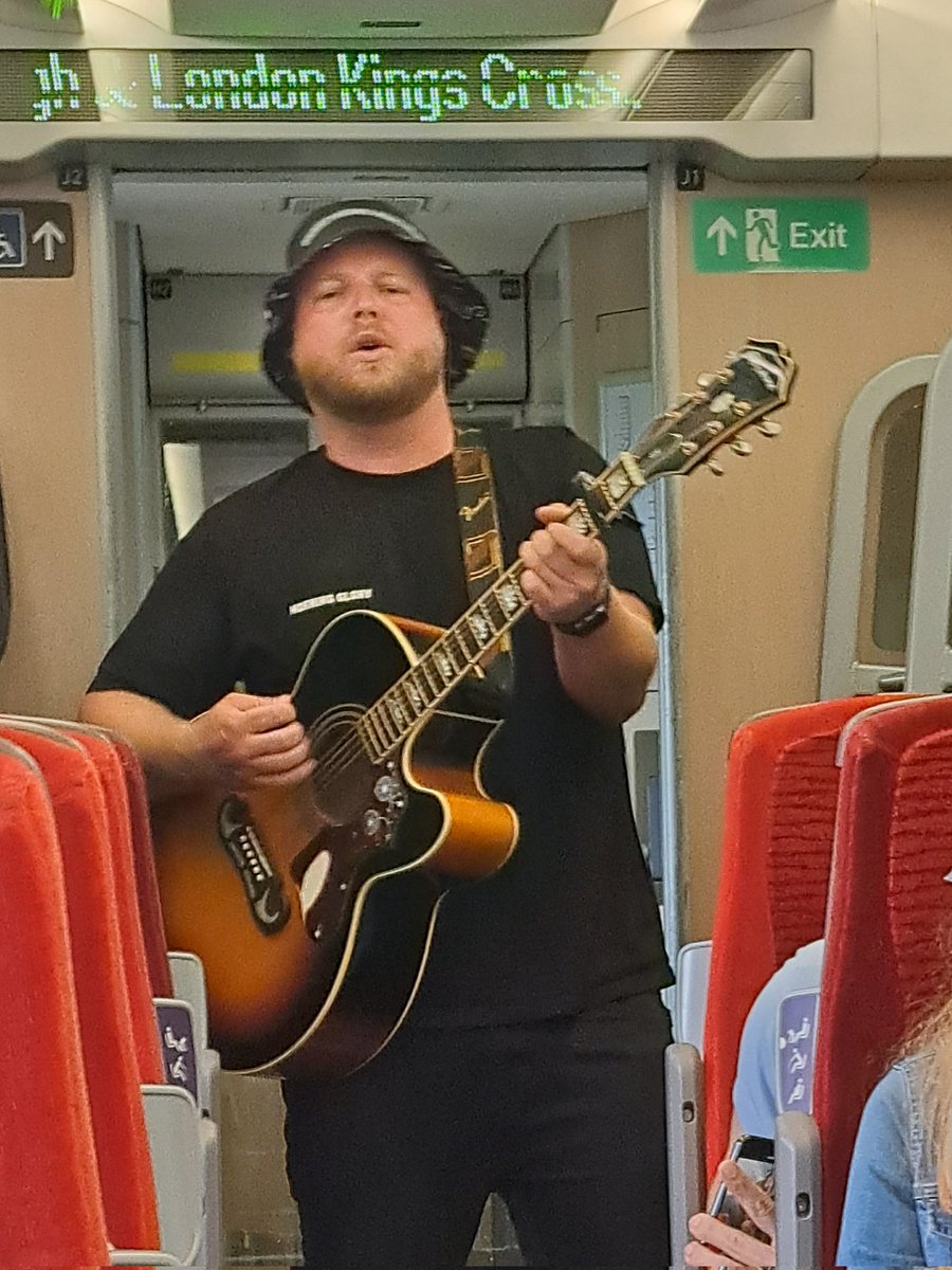 joanne_wallac's tweet photo. @LNER having a blast this morning on the 10.27 from Newcastle. Thank you for the entertainment 😊 https://t.co/2OlqfhTLJL