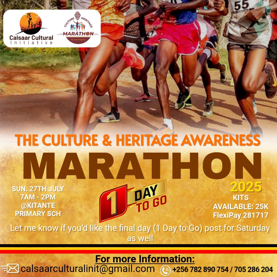 CalsaarCultural's tweet image. Now is the time for all you last minute planners to grab your running kits for the #CultureAndHeritageMarathon2025!
Scan the QR code to make your payments so you can join us on Sunday at Kitante playground for the flag off.
#RunForOurRoots
