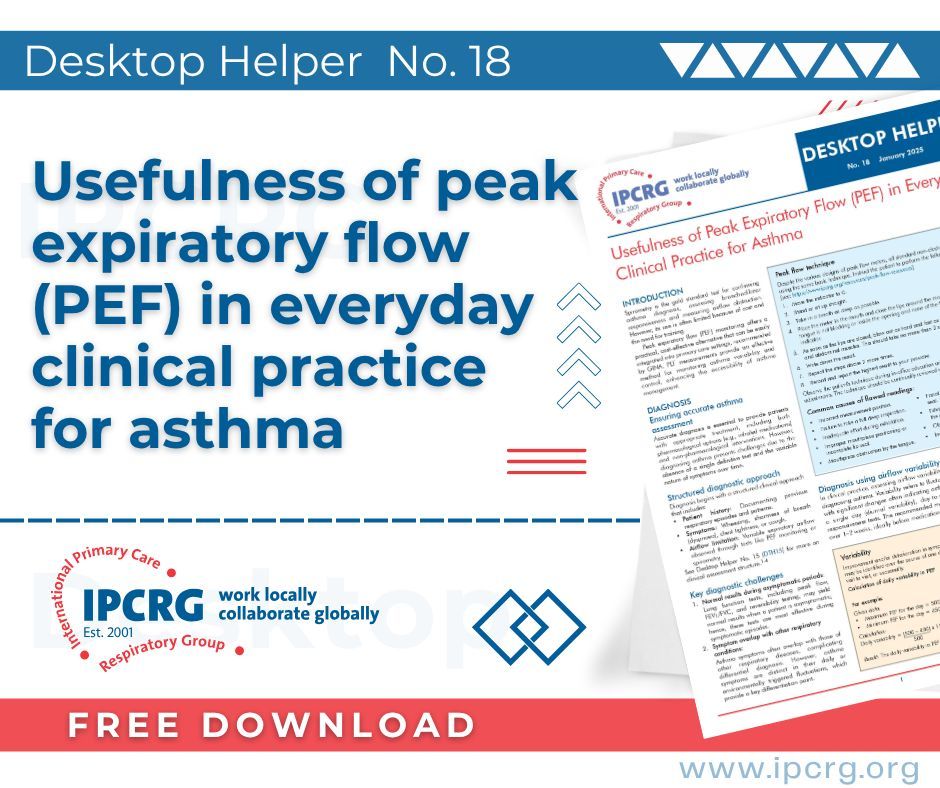 IPCRG's tweet image. #GINA recommends peak expiratory flow (PEF) monitoring as a simple, affordable alternative to spirometry to monitor asthma variability and control, making management more accessible. Now available in multiple languages
Learn more at:
buff.ly/meYoKO0