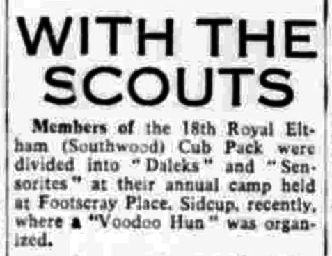 NothingLane's tweet image. August 1964: Good to see the Boy Scouts in Sidcup giving the Sensorites some love!