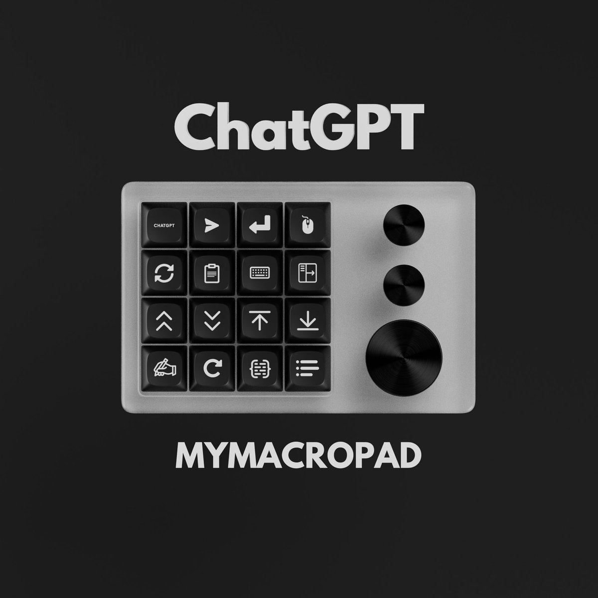 macropadio's tweet image. Chatgpt Mymacropad by macropad.io. Available soon on kickstarter. Macropads with shortcut icons for over 100 software application available. Reserve yours now at . #macropad #mymacropad #chatgpt
