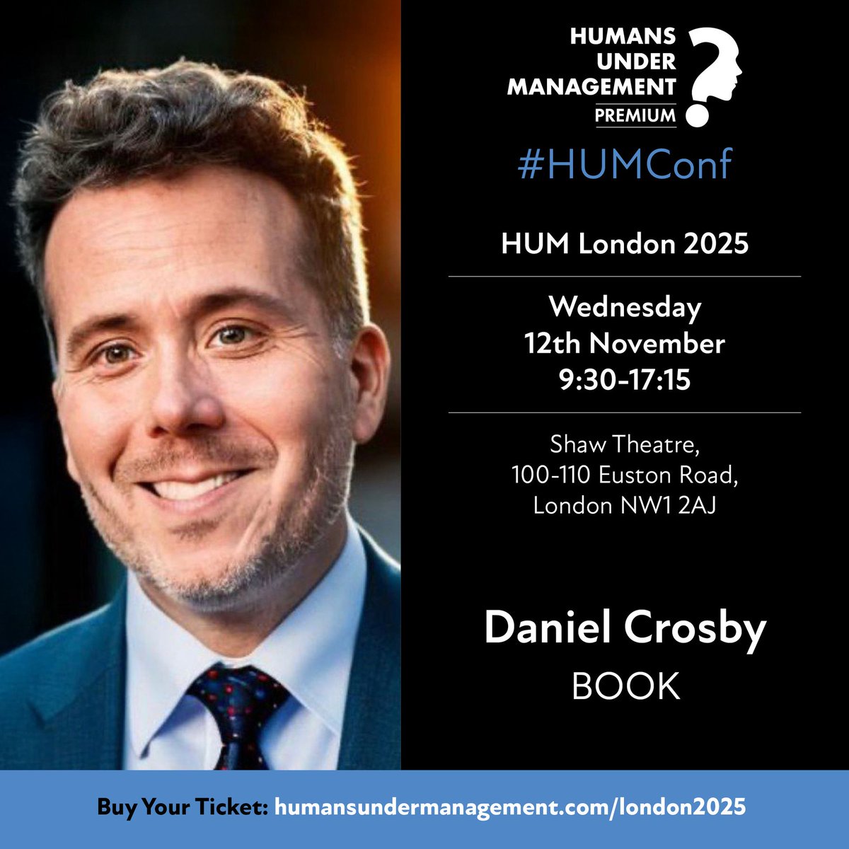 MavenAdviser's tweet image. 🧠 Thrilled to announce Daniel Crosby from BOOK will be joining us at HUM London 2025!
A dedicated behavioural finance event for financial advisers, followed by networking until 21:00.
🎟️ Tickets available at: humansundermanagement.com/london2025?utm…