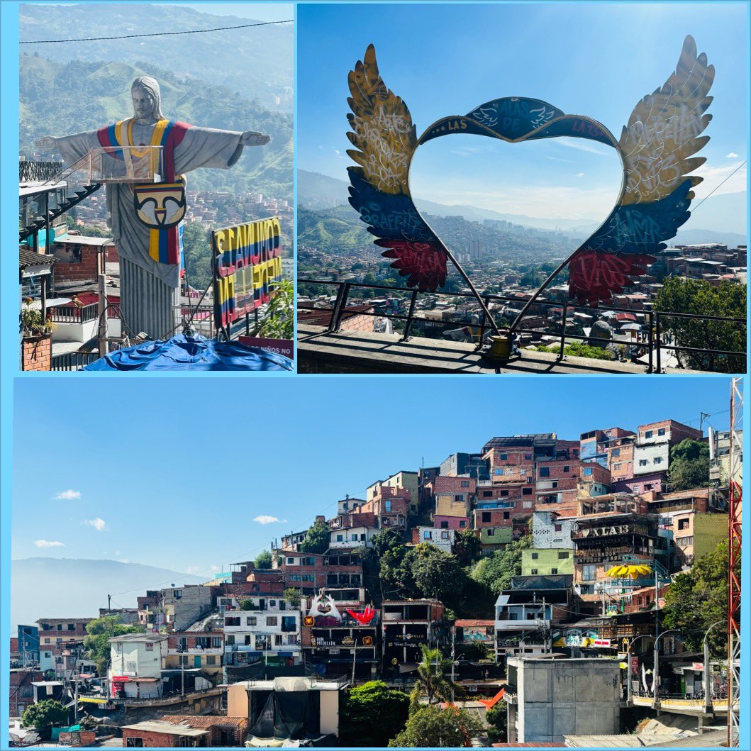 MissCDFarran's tweet image. Welcome to the formerly infamous #Comuna13 with its rolling hills, colourful graffiti & warm people. An area formerly known as the birth of cartels, now restored to a thriving, safe & touristic area. I also popped in to a huge 3 storey art gallery & La Alpujarra πππΌββοΈπ¨π΄