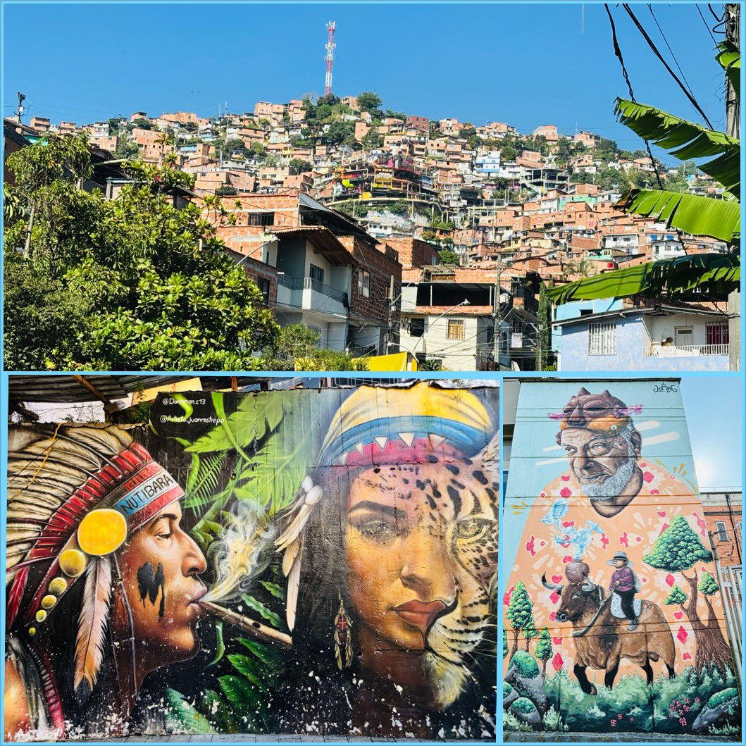 MissCDFarran's tweet image. Welcome to the formerly infamous #Comuna13 with its rolling hills, colourful graffiti & warm people. An area formerly known as the birth of cartels, now restored to a thriving, safe & touristic area. I also popped in to a huge 3 storey art gallery & La Alpujarra πππΌββοΈπ¨π΄