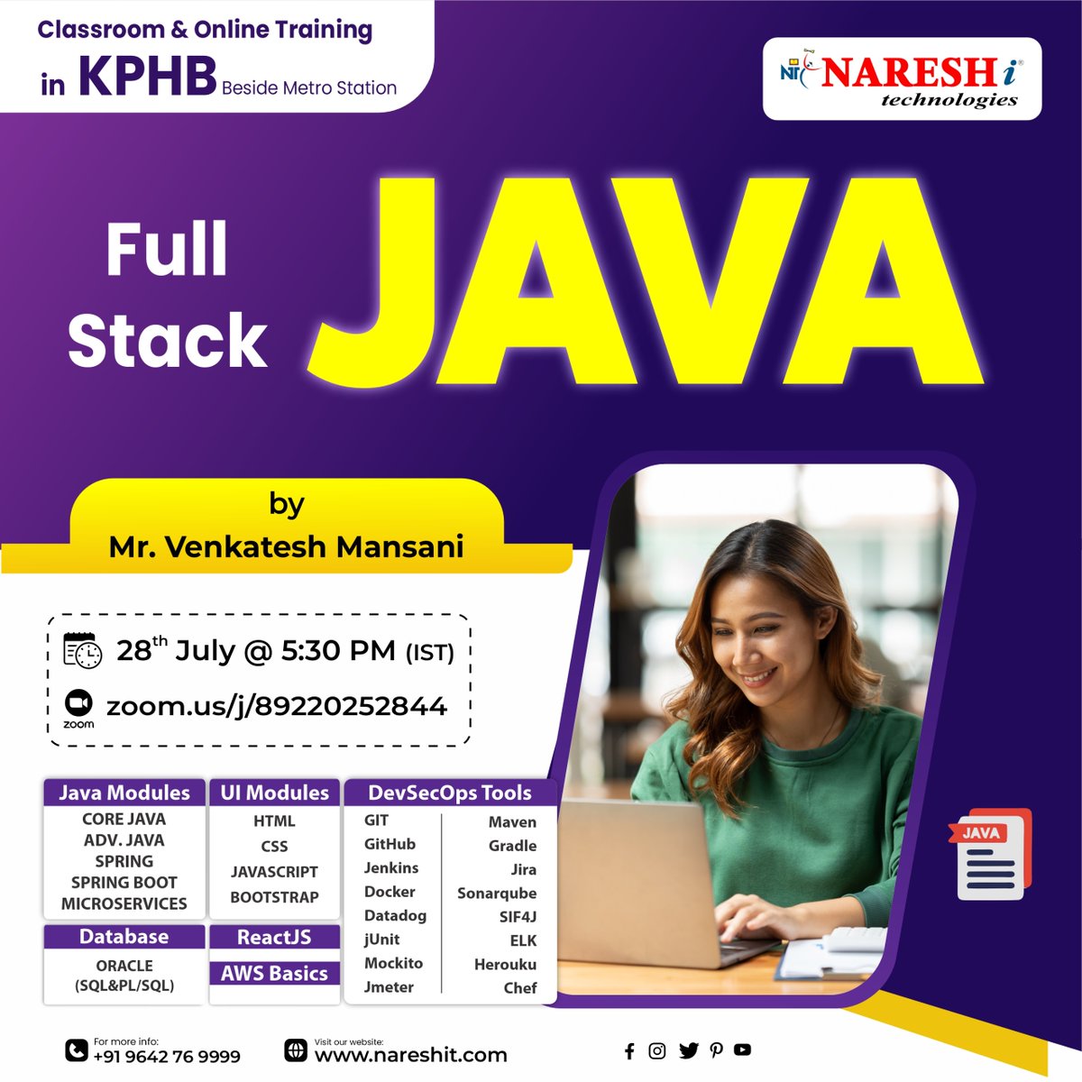 KattaSairamesh's tweet image. 💼 Want in-demand tech skills?
📲 Join Free Demo: tr.ee/0nNVF0
📚 Core Java ✅ Spring Boot ✅ React ✅ SQL ✅
Taught by Mr. Venkatesh Mansani
📅 Starting 28th July @ 5:30 PM IST
#JavaBootcamp #SoftwareDeveloper #FullStackSkills #TechTraining #NareshIT