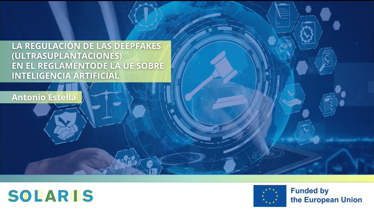 SOLARIS-EU (@solaris_eu) on Twitter photo 🎭📜 New from the SOLARIS project:
How well does the EU AI Act tackle deepfakes?
Antonio Estella (UC3M) critiques Article 50 and proposes a “counterfactual standard” to better protect democracy.
📖 Read the study: bit.ly/4kWaP2q
#EU_Solaris
<a href="/UniUtrecht/">Utrecht University</a> <a href="/Agenzia_Ansa/">Agenzia ANSA</a> 🎭📜 New from the SOLARIS project:
How well does the EU AI Act tackle deepfakes?
Antonio Estella (UC3M) critiques Article 50 and proposes a “counterfactual standard” to better protect democracy.
📖 Read the study: bit.ly/4kWaP2q
#EU_Solaris
<a href="/UniUtrecht/">Utrecht University</a> <a href="/Agenzia_Ansa/">Agenzia ANSA</a>